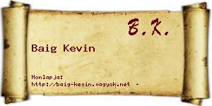 Baig Kevin névjegykártya